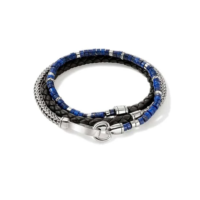 large vintage statement necklace John Hardy 4MM Lapis Heishi and Black Leather Classic Chain Triple Wrap Bracelet in Sterling Silver large vintage statement necklace John Hardy 4MM Lapis Heishi and Black Leather Classic Chain Triple Wrap Bracelet in Sterling Silver