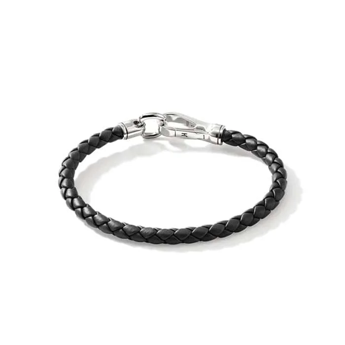minimalist moonstone bracelet John Hardy 5MM Black Leather Hook Clasp Bracelet in Sterling Silver minimalist moonstone bracelet John Hardy 5MM Black Leather Hook Clasp Bracelet in Sterling Silver