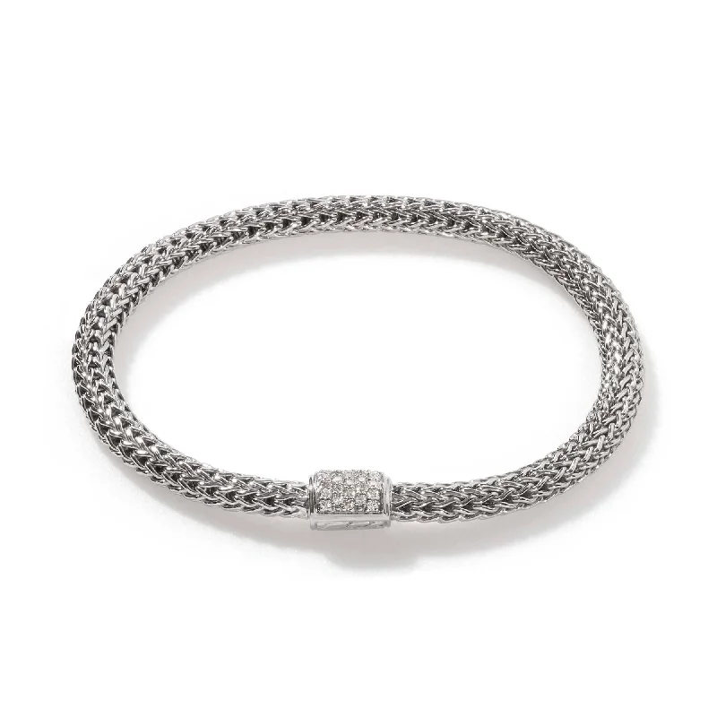 antique silver charm bracelet John Hardy 5MM Diamond Pavé Classic Chain Bracelet in Sterling Silver