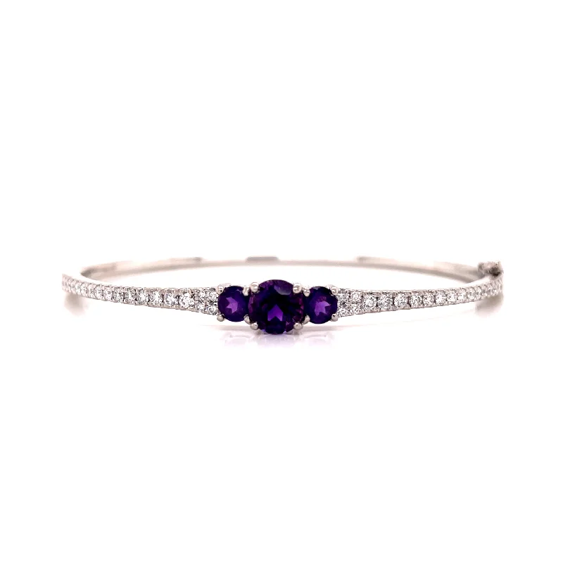 AMETHYST AND DIAMOND BANGLE BRACELET