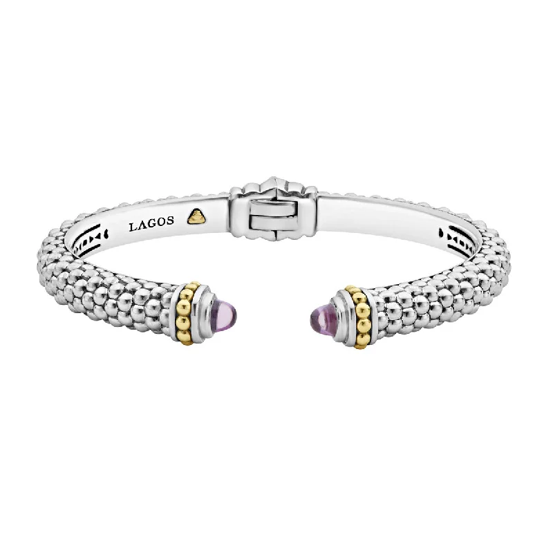 bezel set engagement ring modern Amethyst Caviar Color Cuff