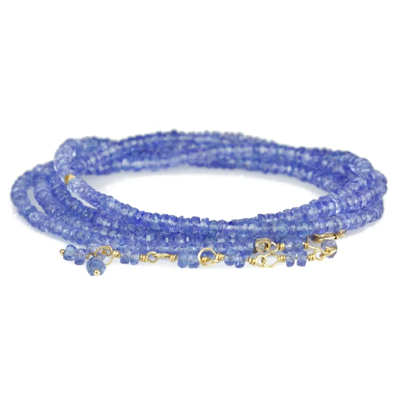 handcrafted gemstone drop earrings Faceted Tanzanite Beaded Wrap Bracelet