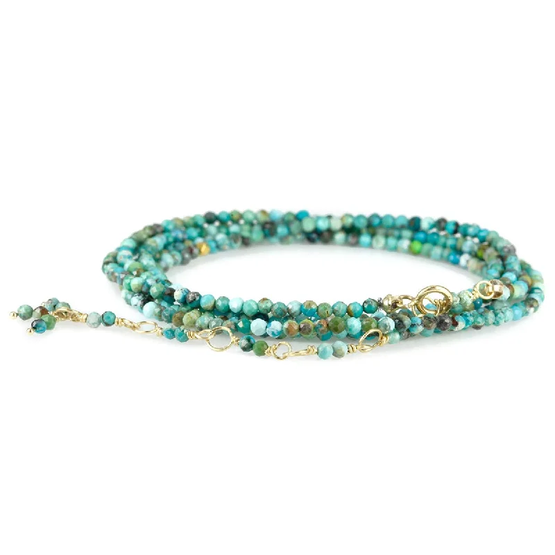 dainty rose gold anklet Turquoise Beaded Wrap Bracelet