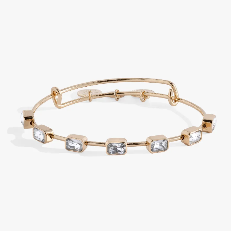 handmade gold nugget ring April Birthstone Emerald Cut Bangle