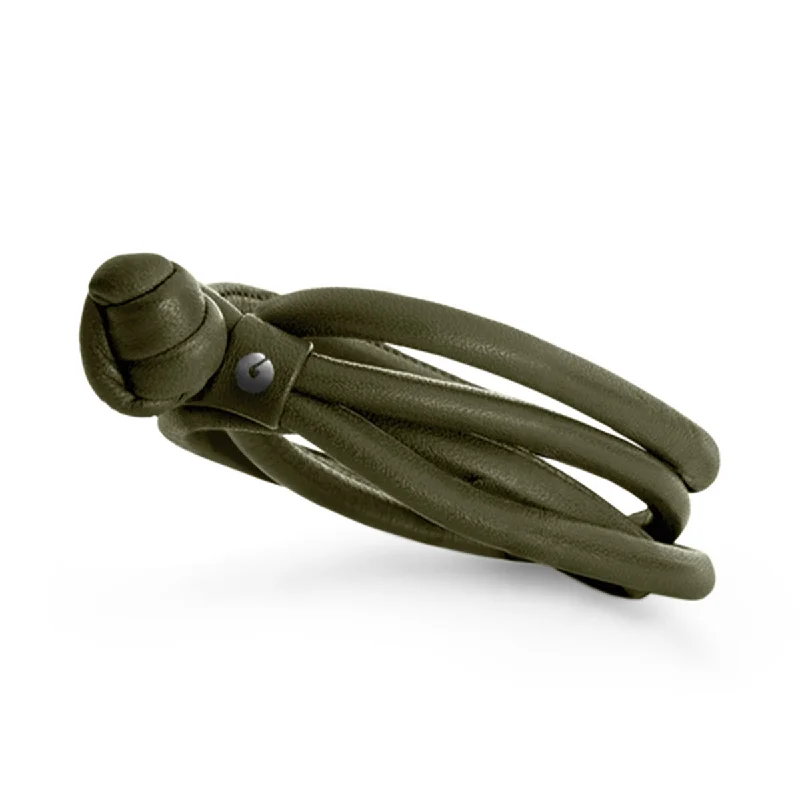 handmade raw stone engagement ring Army Leather Bracelet