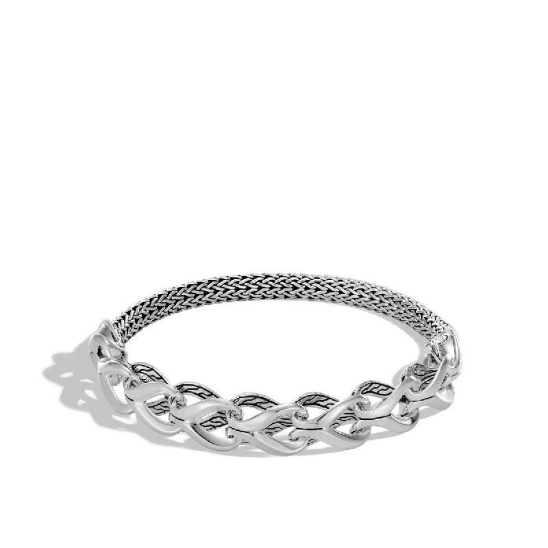 personalized couple rings Asli Classic Chain Link Silver Half Link Bracelet