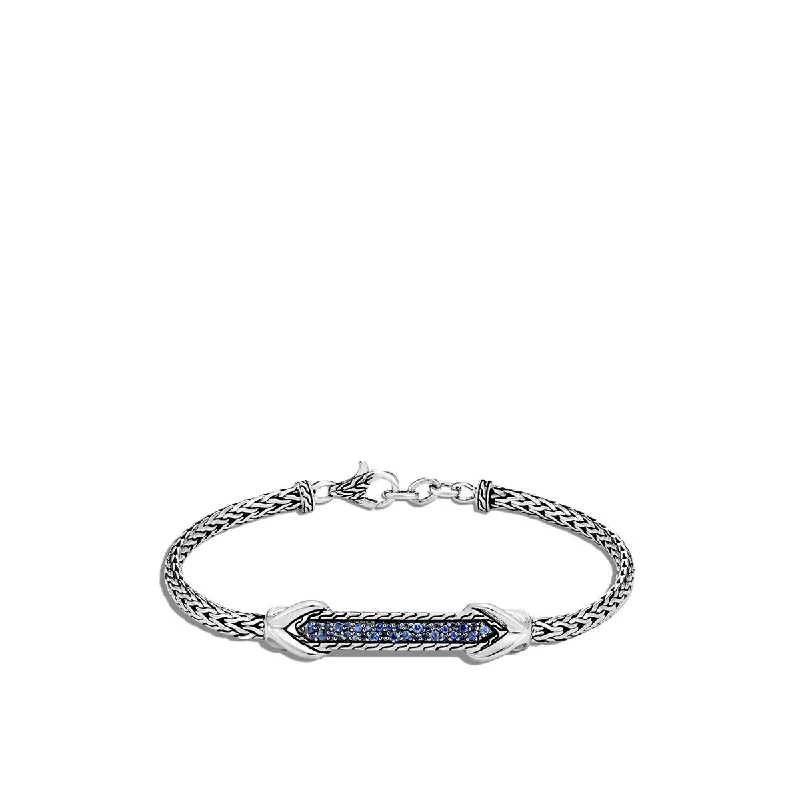 gold mesh bangle bracelet Asli Classic Chain Link Station ID Bracelet with Blue Sapphire gold mesh bangle bracelet Asli Classic Chain Link Station ID Bracelet with Blue Sapphire