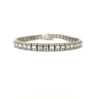 BAGUETTE AND ROUND DIAMOND TENNIS BRACELET