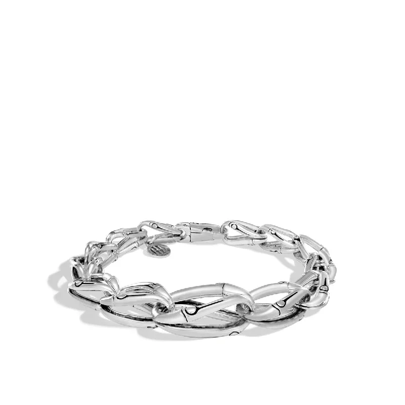 moonstone engagement ring boho Bamboo Silver Graduated Link Bracelet