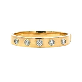 Bangle Bracelet with Five Diamonds