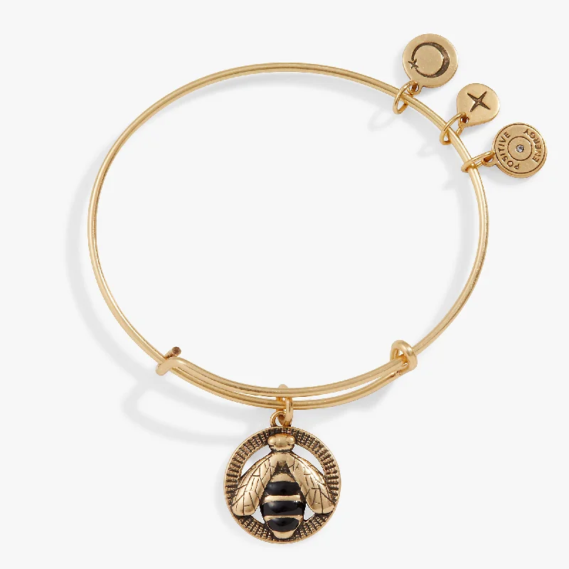 minimalist gold square earrings Bee Charm Bangle