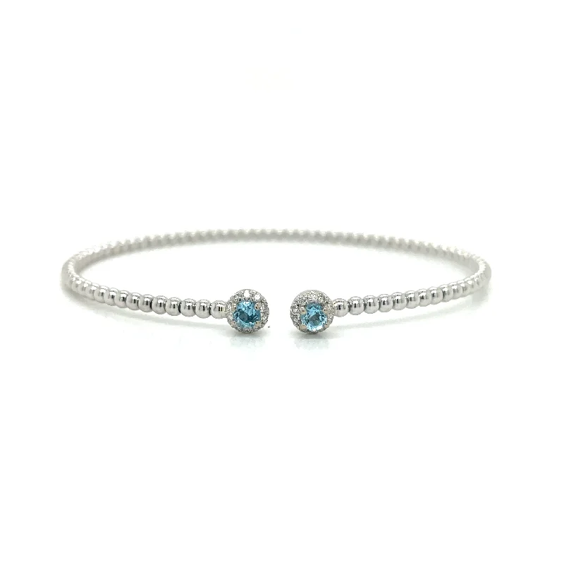 BLUE TOPAZ AND DIAMOND BUJUKAN BRACELET