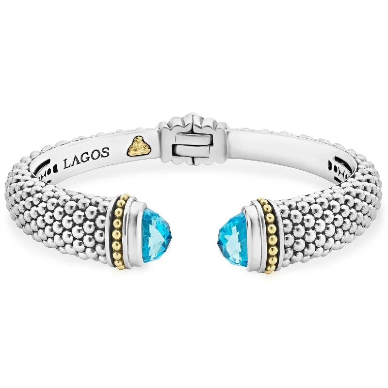 chunky silver hoop earrings Blue Topaz Cuff Bracelet