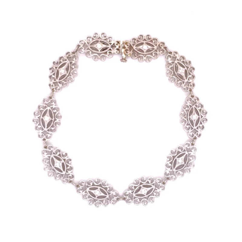 classic silver pearl earrings Bracelet/Diamond