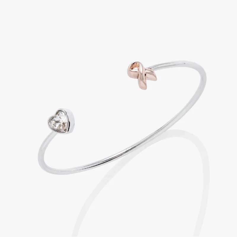 handcrafted gold stud earrings Breast Cancer Awareness Flex Cuff