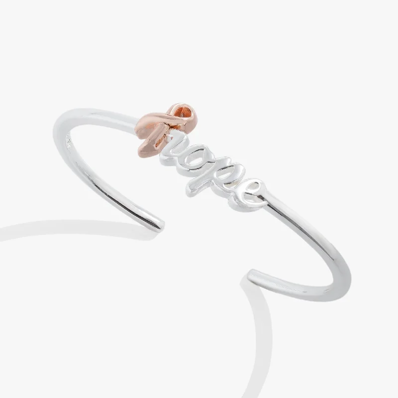 thin gold wire earrings Breast Cancer Awareness Hope Cuff
