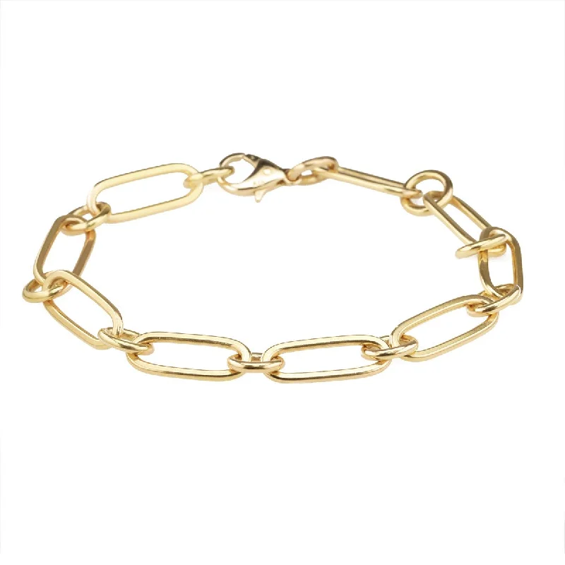 wide gold cuff bracelet 20K Gold Handmade Heavyweight "Flattened Paperclip" Chain Bracelet wide gold cuff bracelet 20K Gold Handmade Heavyweight "Flattened Paperclip" Chain Bracelet