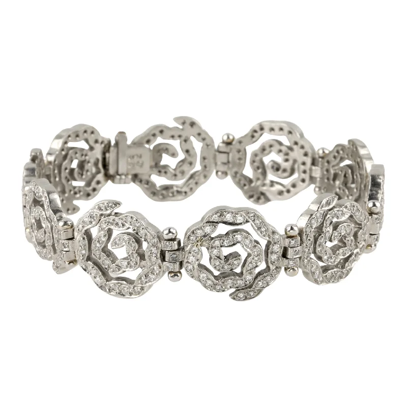 adjustable infinity charm bracelet Platinum & Pave Diamond "Ribbon Swirl" Bracelet (2.0 tcw)