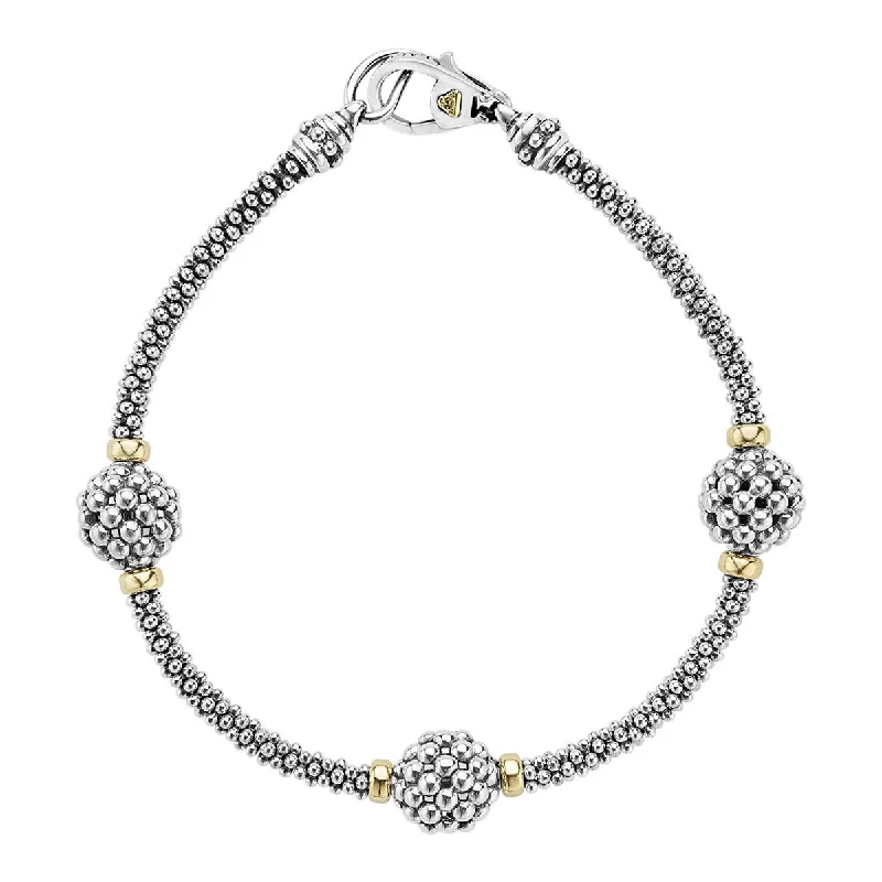 unique square diamond ring Three Station Caviar Beaded Bracelet