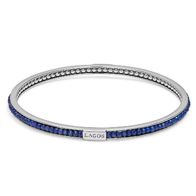 handcrafted gemstone ring women Caviar Icon Lapis Lazuli Beaded Bangle