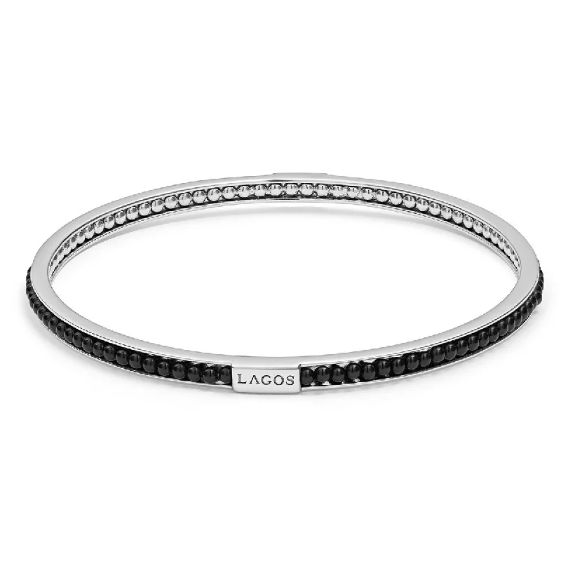 diamond tennis bracelet real Caviar Icon Onyx Beaded Bangle