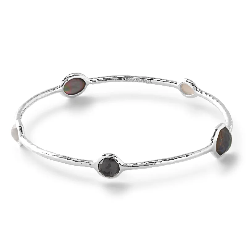 vintage-inspired pearl brooch Ippolita Rock Candy Black Tie 5-Stone Bangle Bracelet in Sterling Silver vintage-inspired pearl brooch Ippolita Rock Candy Black Tie 5-Stone Bangle Bracelet in Sterling Silver