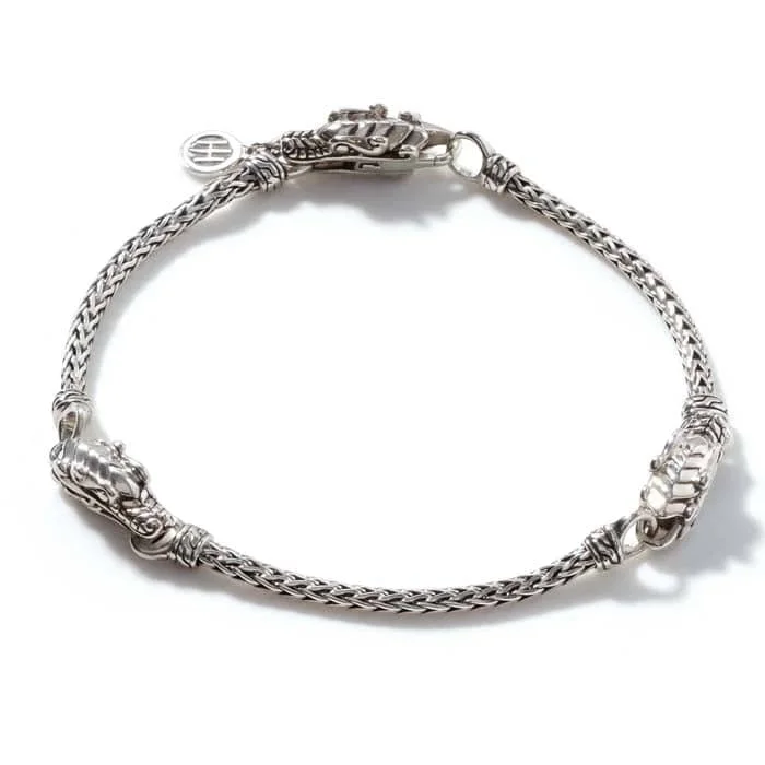 classic cubic zirconia pendant John Hardy Legends Naga Triple Station Bracelet in Sterling Silver