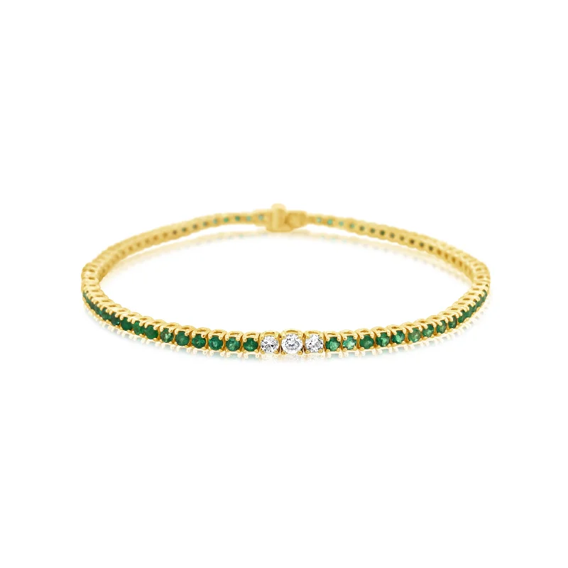 delicate angel wings necklace Thin Diamond and Emerald Tennis Bracelet