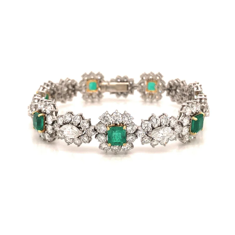 dainty sapphire stacking rings Diamond and Emerald Bracelet - Estate Item