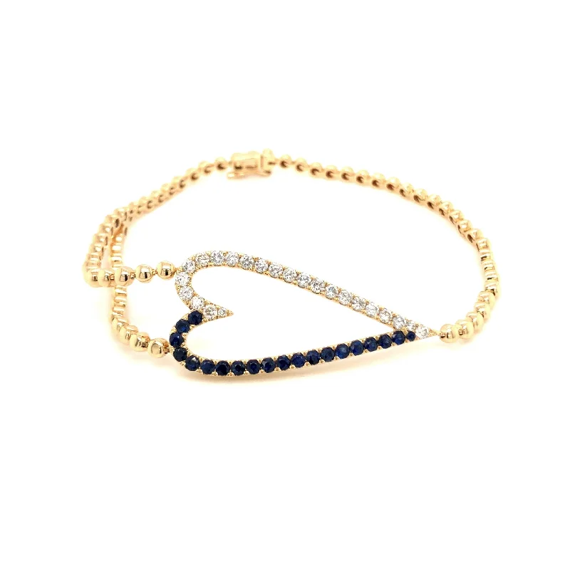 small diamond nose stud Diamond and Sapphire Beaded Gold Heart Bracelet