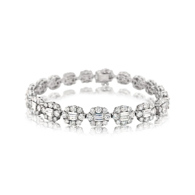 minimalist birthstone bangle Diamond Flower Bracelet