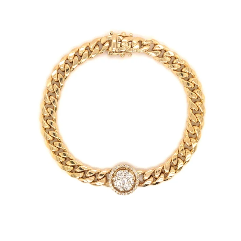 classic tennis bracelet white gold Flat Link Diamond Circle Bracelet