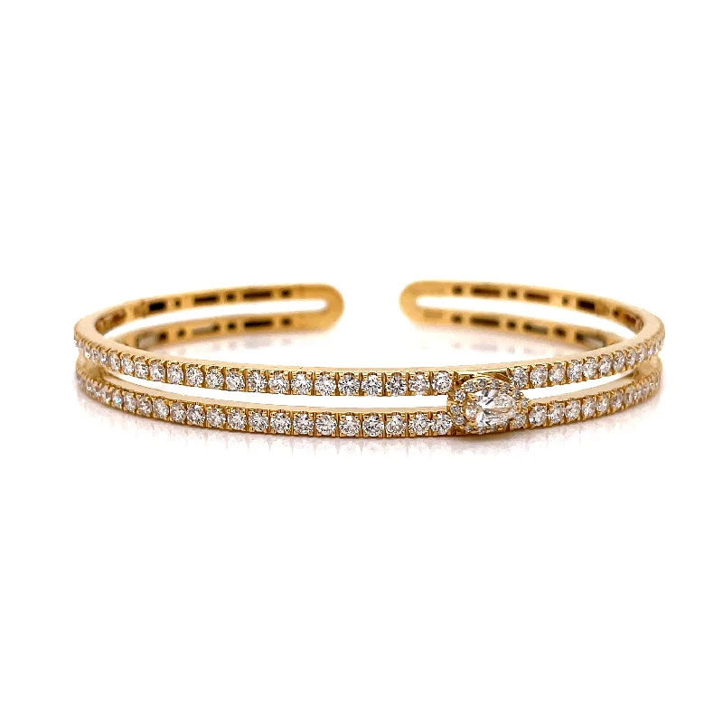 DOUBLE ROW DIAMOND CUFF BRACELET