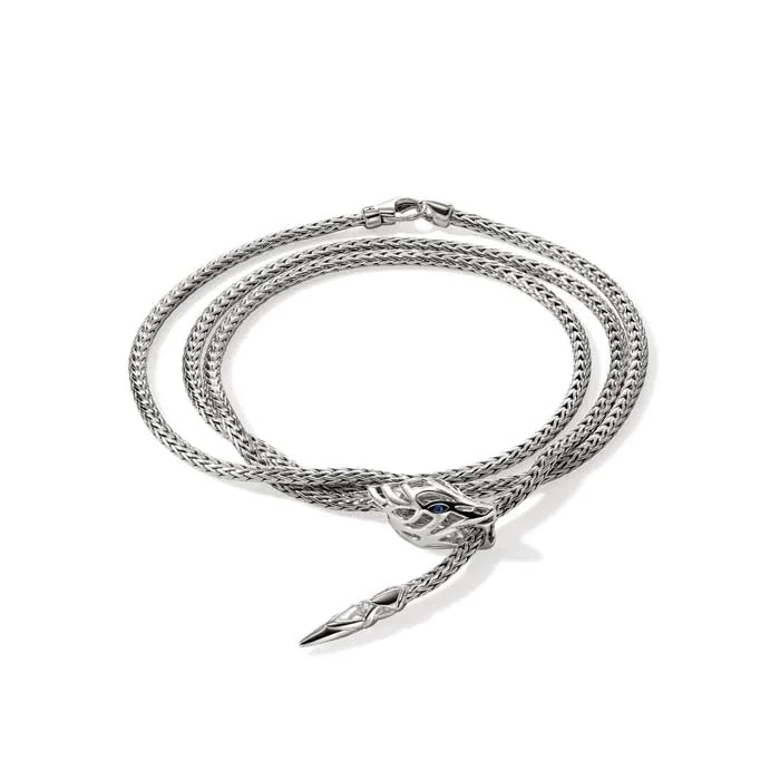 boho tassel earrings handmade John Hardy Naga Triple Wrap Mini Chain Bracelet in Sterling Silver