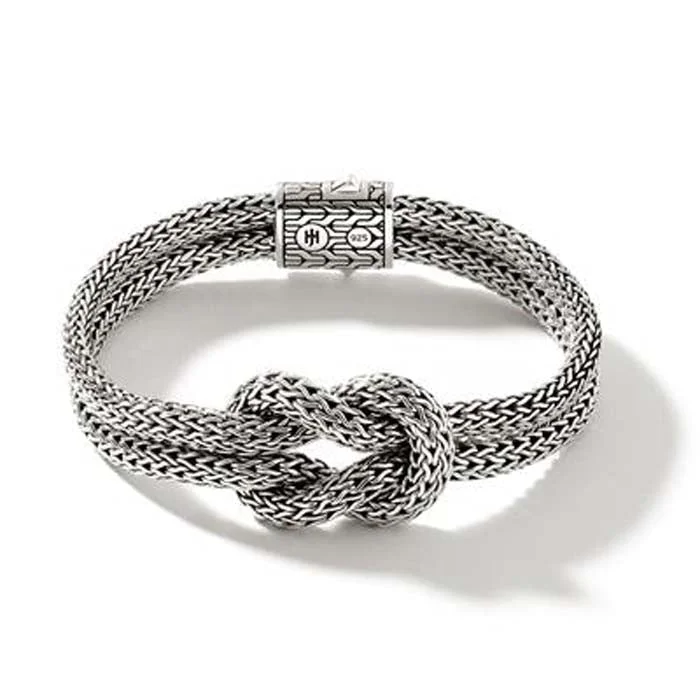 adjustable braided rope ring John Hardy Manah Extra-Small Classic Chain Love Knot Bracelet in Sterling Silver