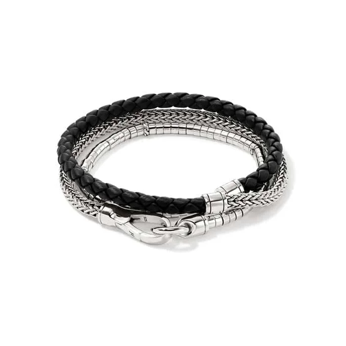 wedding band with diamonds John Hardy 4.5MM Black Leather Heishi Chain Triple Wrap Bracelet in Sterling Silver wedding band with diamonds John Hardy 4.5MM Black Leather Heishi Chain Triple Wrap Bracelet in Sterling Silver