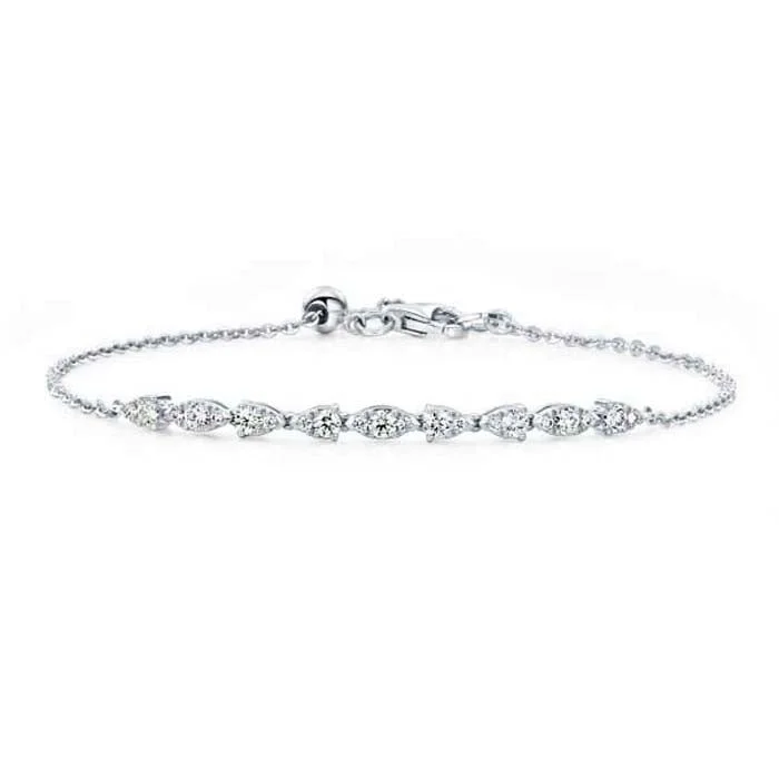 Hearts On Fire .40-.46CTW Aerial Dewdrop Bracelet in 18K White Gold