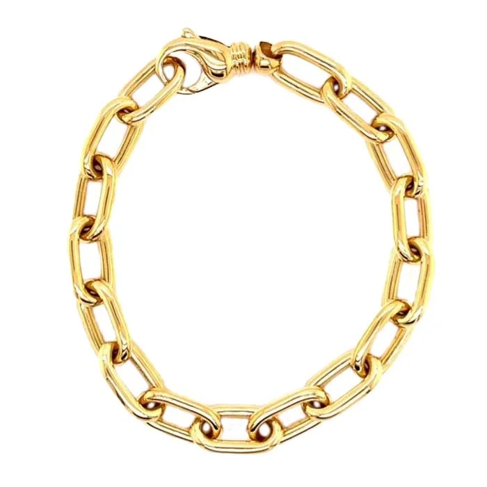 Antonio Papini 7" Elongated Oval Bracelet in 18K Yellow Gold