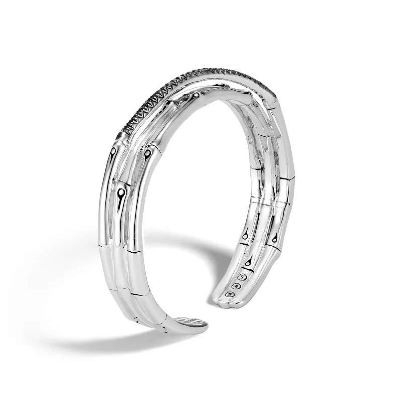 rose gold cubic zirconia earrings Flex Cuff with Black Sapphire and Spinel