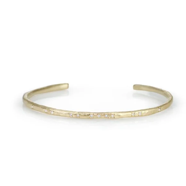 antique filigree wedding band Gold and Diamond Textured Cuff Bracelet