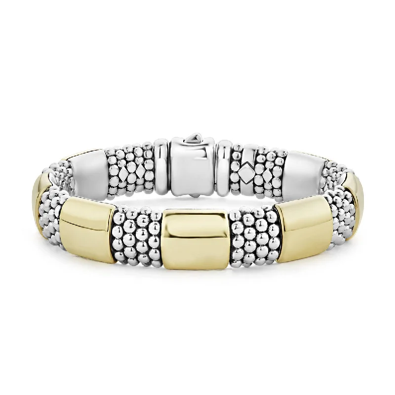 unique square diamond ring Gold Station Caviar Bracelet