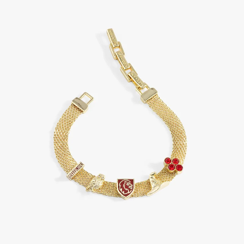 handmade braided hemp bracelet Harry Potter™ Gryffindor Mesh Charm Bracelet