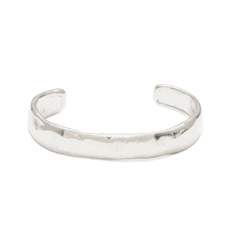 beaded wrap bracelet handmade Sterling Silver Wide "Melt" Cuff Bracelet