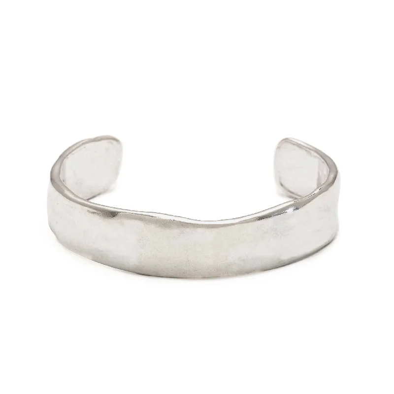 emerald-cut aquamarine necklace Sterling Silver Extra Wide "Melt" Cuff Bracelet