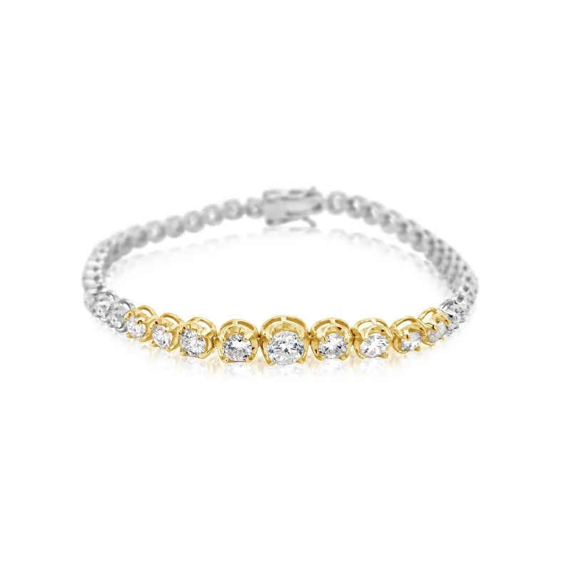 simple gold hoop earrings Large Two-Tone Graduated Diamond Bracelet