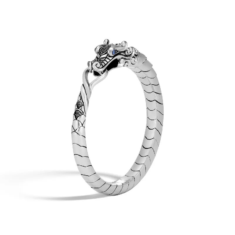 white gold necklace simple Legends Naga Silver Small Bracelet with Treated Black Sapphire, Black Spinel and Blue Sapphire Eyes white gold necklace simple Legends Naga Silver Small Bracelet with Treated Black Sapphire, Black Spinel and Blue Sapphire Eyes