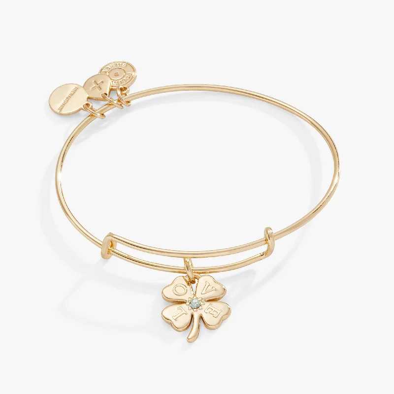 gemstone infinity bracelet 'Love' Clover Charm Bangle Bracelet