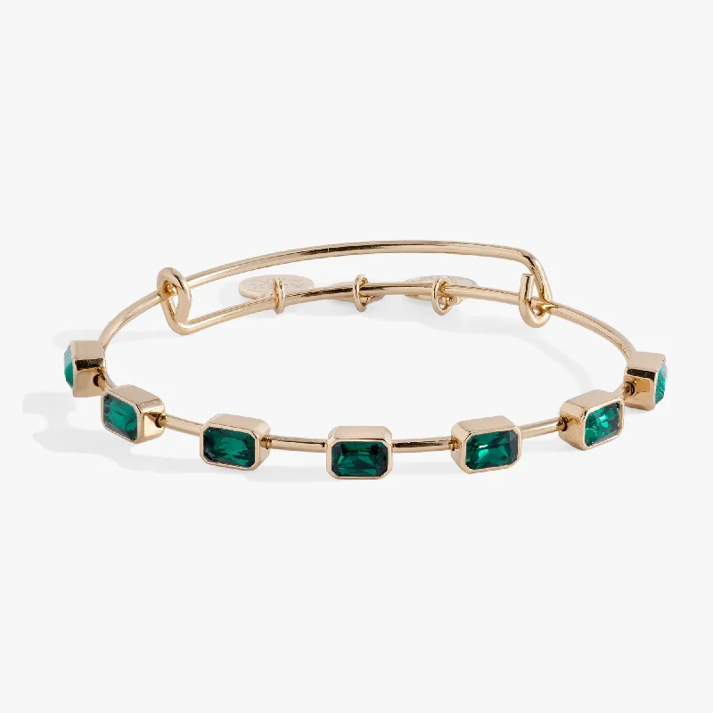 personalized gemstone pendant necklace May Birthstone Emerald Cut Bangle