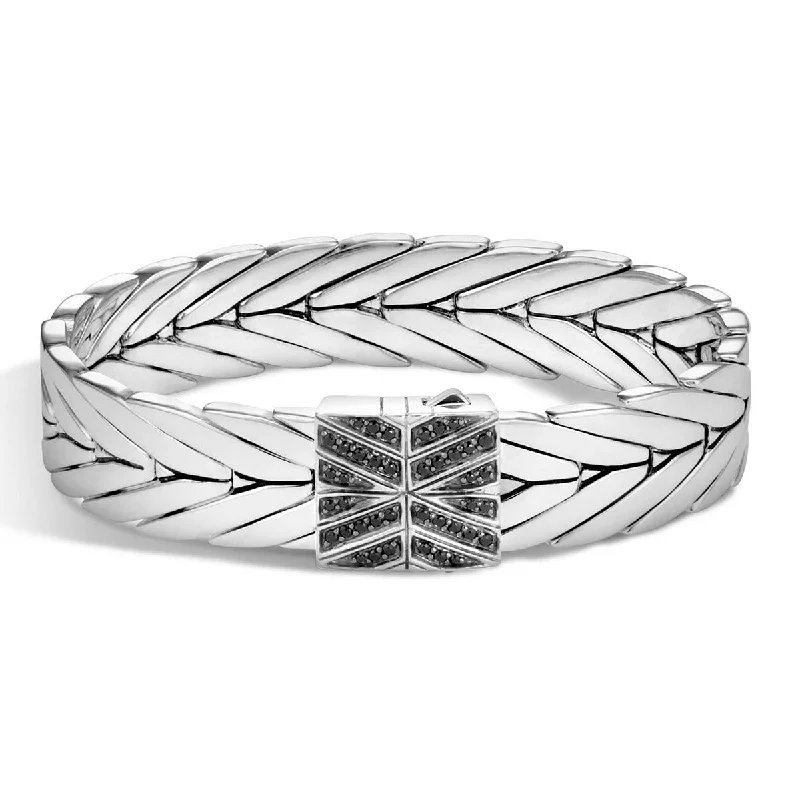 celestial sunburst ring gold Modern Chain Silver Bracelet with Black Sapphire and Black Spinel