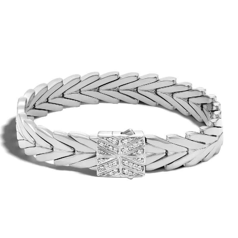 unique crystal bar necklace Modern Chain Silver Diamond Medium Bracelet